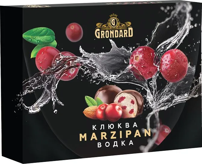  TM Grondard       (10186) Конфеты глазированные Марципановые Клюква и Водка, 98г  в Северодвинске