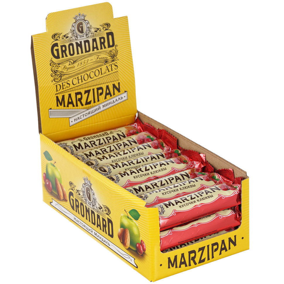  TM Grondard     (8415) Батончики глазированные Марципановые Клюква, (24шт по 50г)    в Северодвинске