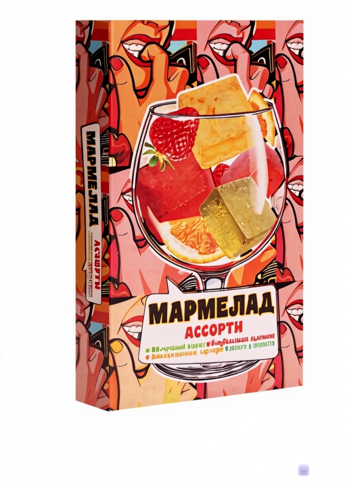  Мармелад АлкоАссорти(яблочный виски, клубничный просекко, апельсиновый вермут, лайм текила) 110г в Северодвинске