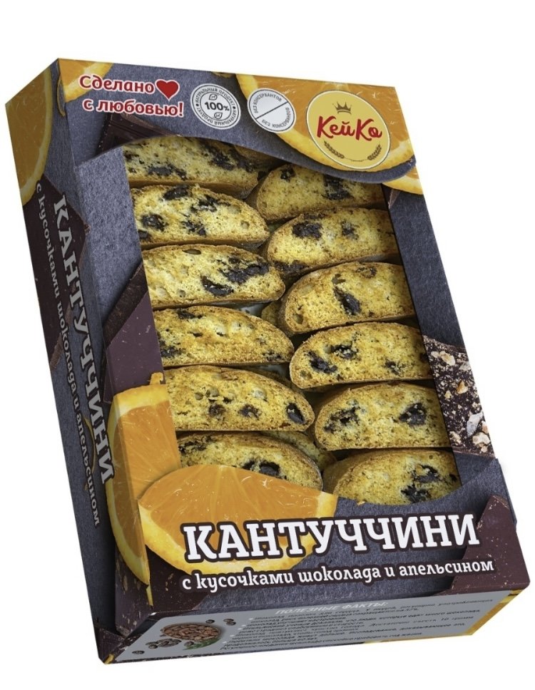  Кей Ко Кантуччини с кусочками шоколада и апельсином, 200г   в Северодвинске