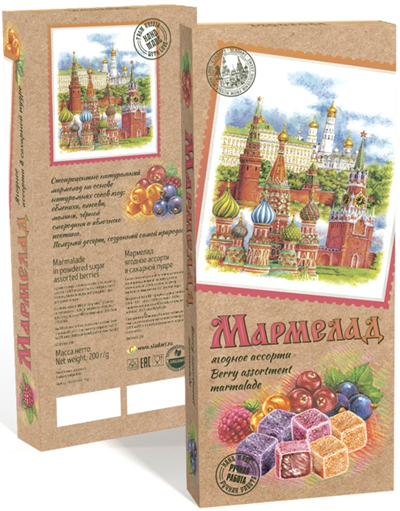  Сладарт Мармелад Ассорти ягодное в сахарной пудре, 200г    в Северодвинске